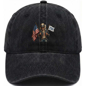 Patriotic Uncle Sam Celebrating 250 Years America Washed Cotton Baseball Cap TS12 Washed Cap Universal Fit Black Print Your Wear