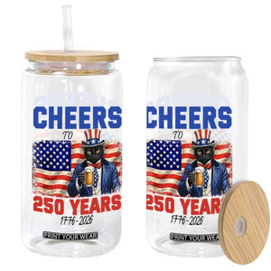 Vintage Cat Uncle Sam Glass Can Cheers To 250 Years TS12 Print Your Wear