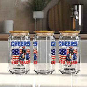 Vintage Cat Uncle Sam Glass Can Cheers To 250 Years TS12 Print Your Wear