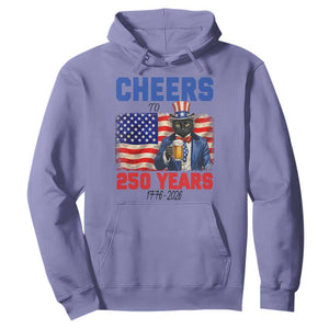 Vintage Cat Uncle Sam Hoodie Cheers To 250 Years TS12 Violet Print Your Wear