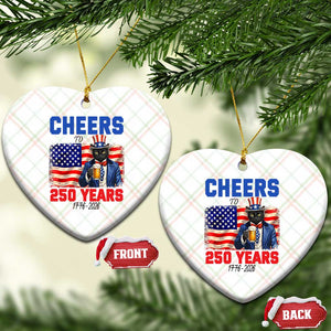 Vintage Cat Uncle Sam Ceramic Ornament Cheers To 250 Years TS12 Print Your Wear