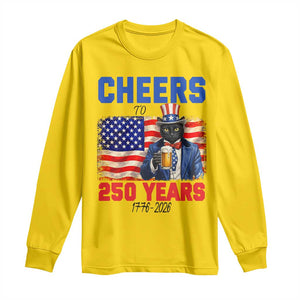 Vintage Cat Uncle Sam Long Sleeve Shirt Cheers To 250 Years TS12 Daisy Print Your Wear