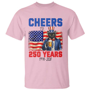 Vintage Cat Uncle Sam T Shirt Cheers To 250 Years TS12 Light Pink Print Your Wear