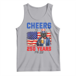Vintage Cat Uncle Sam Tank Top Cheers To 250 Years TS12 Athletic Heather Print Your Wear