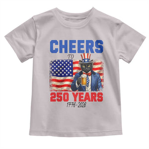 Vintage Cat Uncle Sam Toddler T Shirt Cheers To 250 Years TS12 Ice Gray Print Your Wear
