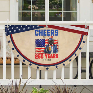 Vintage Cat Uncle Sam Patriotic Fan Flag Cheers To 250 Years