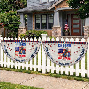 Vintage Cat Uncle Sam Patriotic Fan Flag Cheers To 250 Years