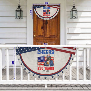 Vintage Cat Uncle Sam Patriotic Fan Flag Cheers To 250 Years