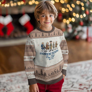 Funny Founding Fathers Fan Club Ugly Christmas Sweater Patriotic American History TS12 Mocha Mousse Print Your Wear