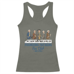 Funny Founding Fathers Fan Club Racerback Tank Top Patriotic American History TS12 Military Green Print Your Wear