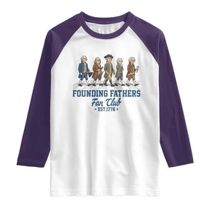 Funny Founding Fathers Fan Club Raglan Shirt Patriotic American History TS12 White Purple Print Your Wear