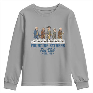 Funny Founding Fathers Fan Club Youth Sweatshirt Patriotic American History TS12 Sport Gray Print Your Wear