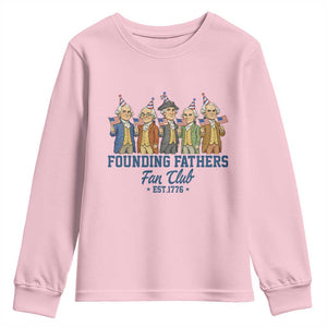 Funny Founding Fathers Fan Club Youth Sweatshirt American History Lovers TS12 Light Pink Print Your Wear