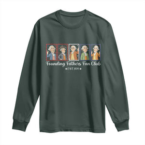 Funny Founding Fathers Fan Club Patriotic History Long Sleeve Shirt TS12 Dark Forest Green Print Your Wear