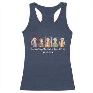 Funny Founding Fathers Fan Club Patriotic History Racerback Tank Top TS12 Navy Print Your Wear