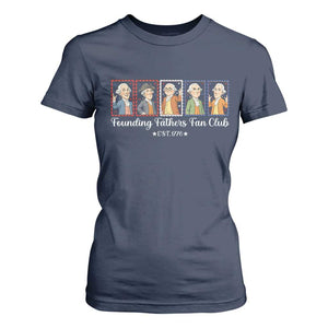 Funny Founding Fathers Fan Club Patriotic History T Shirt For Women TS12 Navy Print Your Wear