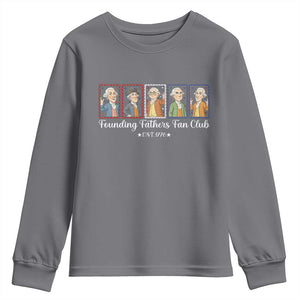 Funny Founding Fathers Fan Club Patriotic History Youth Sweatshirt TS12 Charcoal Print Your Wear