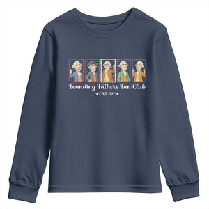 Funny Founding Fathers Fan Club Patriotic History Youth Sweatshirt TS12 Navy Print Your Wear