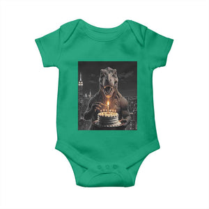 Funny Birthday Dinosaur Baby Onesie Prehistoric Party Celebration TS12 Irish Green Print Your Wear