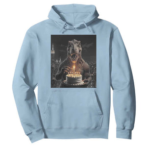 Funny Birthday Dinosaur Hoodie Prehistoric Party Celebration TS12 Light Blue Print Your Wear