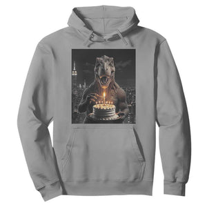 Funny Birthday Dinosaur Hoodie Prehistoric Party Celebration TS12 Sport Gray Print Your Wear