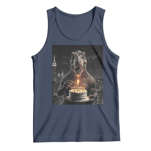 Funny Birthday Dinosaur Tank Top Prehistoric Party Celebration TS12 Navy Print Your Wear