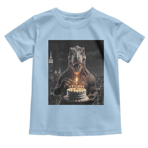 Funny Birthday Dinosaur Toddler T Shirt Prehistoric Party Celebration TS12 Light Blue Print Your Wear