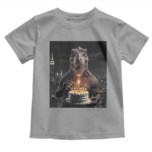 Funny Birthday Dinosaur Toddler T Shirt Prehistoric Party Celebration TS12 Sport Gray Print Your Wear