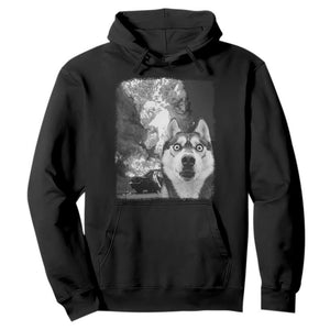 Funny Husky Chaos Hoodie Cool Dog Selfie With Burning Car TS12 Black Print Your Wear