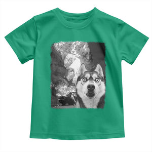Funny Husky Chaos Toddler T Shirt Cool Dog Selfie With Burning Car TS12 Irish Green Print Your Wear