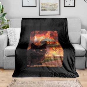 Funny Crazy Cat Selfie Throw Blanket Bad Kitty Chaos Humor Graphic TS12 Print Your Wear