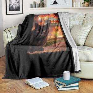 Funny Crazy Cat Selfie Throw Blanket Bad Kitty Chaos Humor Graphic TS12 Print Your Wear
