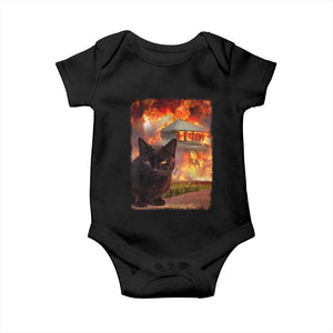 Funny Crazy Cat Selfie Baby Onesie Bad Kitty Chaos Humor Graphic TS12 Black Print Your Wear