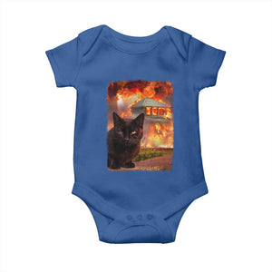 Funny Crazy Cat Selfie Baby Onesie Bad Kitty Chaos Humor Graphic TS12 Royal Blue Print Your Wear