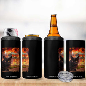 Funny Crazy Cat Selfie 4 in 1 Can Cooler Tumbler Bad Kitty Chaos Humor Graphic TS12 Print Your Wear
