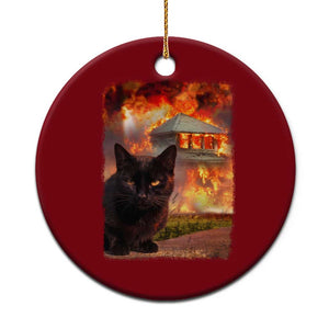 Funny Crazy Cat Selfie Ceramic Ornament Bad Kitty Chaos Humor Graphic TS12 1pc Red Print Your Wear