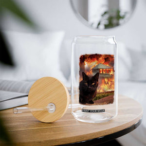 Funny Crazy Cat Selfie Glass Can Bad Kitty Chaos Humor Graphic TS12 Print Your Wear
