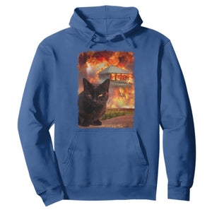Funny Crazy Cat Selfie Hoodie Bad Kitty Chaos Humor Graphic TS12 Royal Blue Print Your Wear