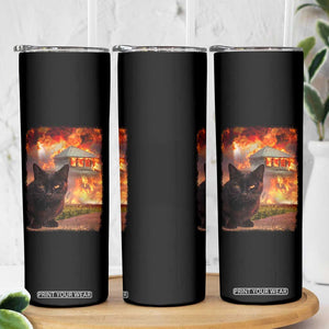 Funny Crazy Cat Selfie Skinny Tumbler Bad Kitty Chaos Humor Graphic TS12 Print Your Wear