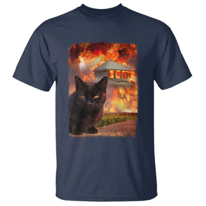 Funny Crazy Cat Selfie T Shirt Bad Kitty Chaos Humor Graphic TS12 Navy Print Your Wear