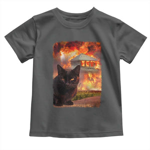 Funny Crazy Cat Selfie Toddler T Shirt Bad Kitty Chaos Humor Graphic TS12 Dark Heather Print Your Wear