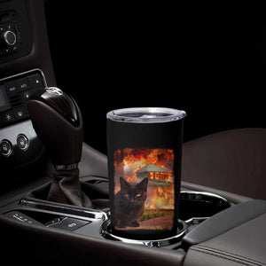 Funny Crazy Cat Selfie Tumbler Cup Bad Kitty Chaos Humor Graphic TS12 Print Your Wear