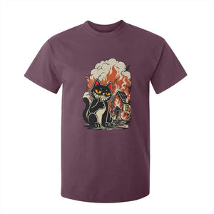 Funny Trouble Maker Cat T Shirt For Kid Cute Mischief Graphic Gift For Cat Lover TS12 Maroon Print Your Wear
