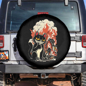 Funny Trouble Maker Cat Spare Tire Cover Cute Mischief Graphic Gift For Cat Lover TS12 No hole Black Print Your Wear