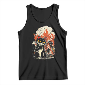 Funny Trouble Maker Cat Tank Top Cute Mischief Graphic Gift For Cat Lover TS12 Black Print Your Wear