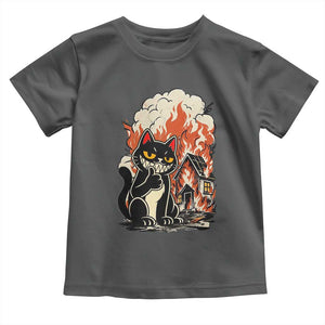 Funny Trouble Maker Cat Toddler T Shirt Cute Mischief Graphic Gift For Cat Lover TS12 Dark Heather Print Your Wear
