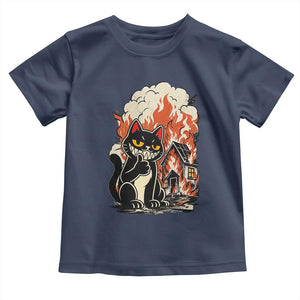 Funny Trouble Maker Cat Toddler T Shirt Cute Mischief Graphic Gift For Cat Lover TS12 Navy Print Your Wear