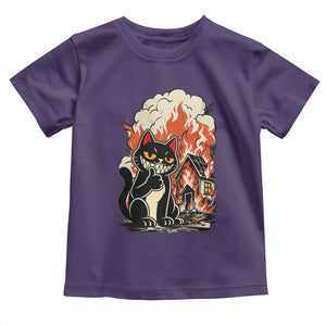 Funny Trouble Maker Cat Toddler T Shirt Cute Mischief Graphic Gift For Cat Lover TS12 Purple Print Your Wear