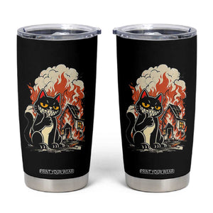 Funny Trouble Maker Cat Tumbler Cup Cute Mischief Graphic Gift For Cat Lover TS12 Black Print Your Wear