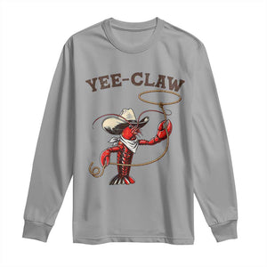 Yee Claw Long Sleeve Shirt Funny Crawfish Cajun Seafood Festival TS12 Sport Gray Print Your Wear